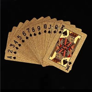 Gold Playing Cards with Black Spade Design